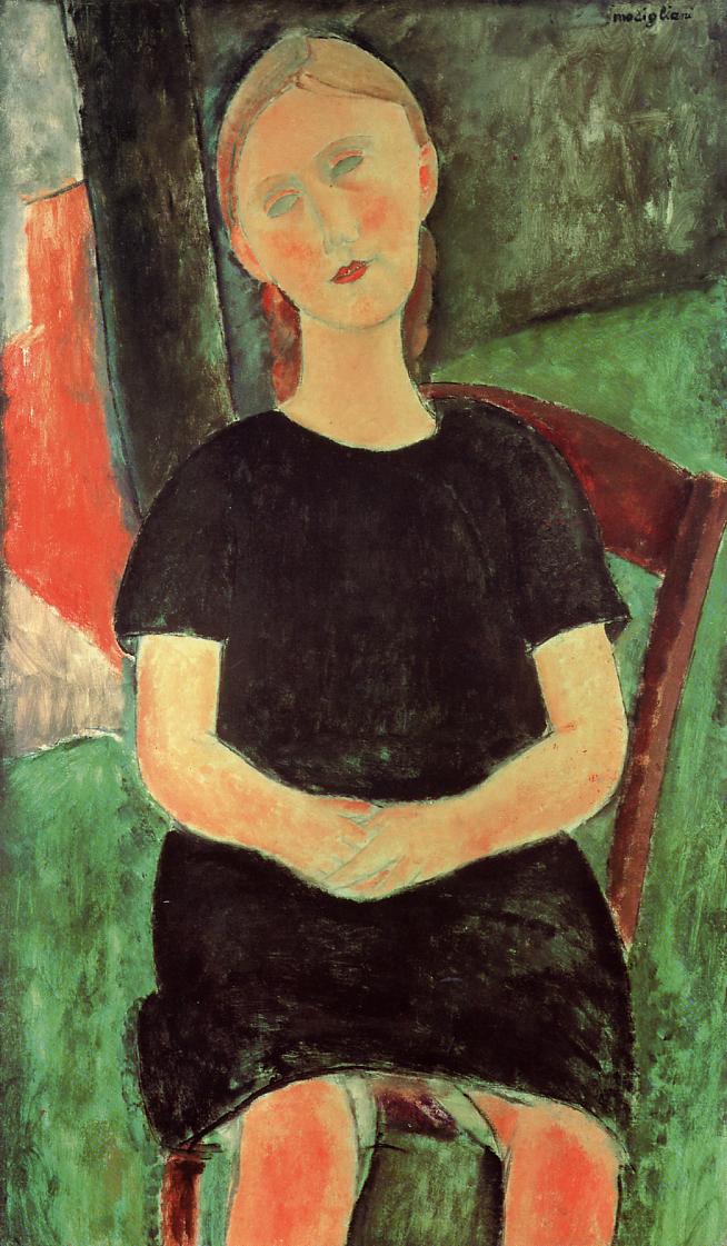 Amedeo Modigliani - Сидящая молодая женщина 1918