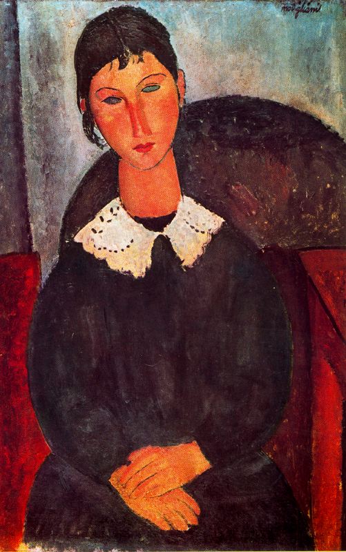 Amedeo Modigliani - Элвира с белым воротничком 1918