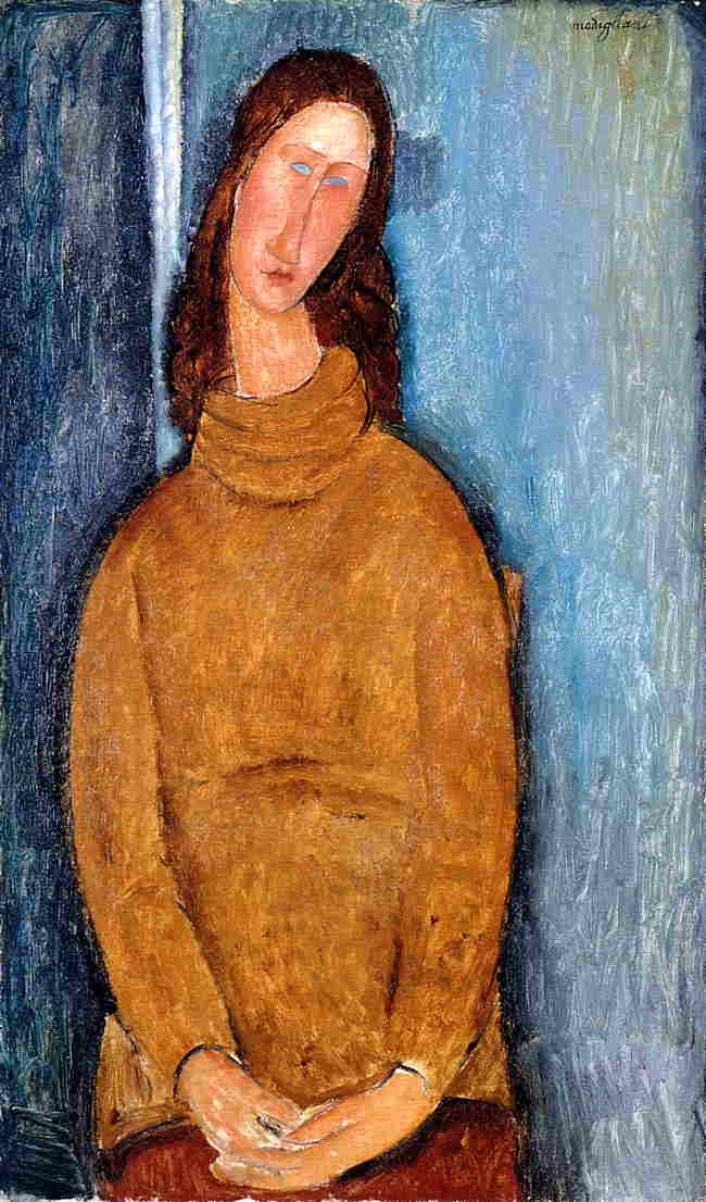 Amedeo Modigliani - Жанна Эбютерн в желтом джемпере 1919
