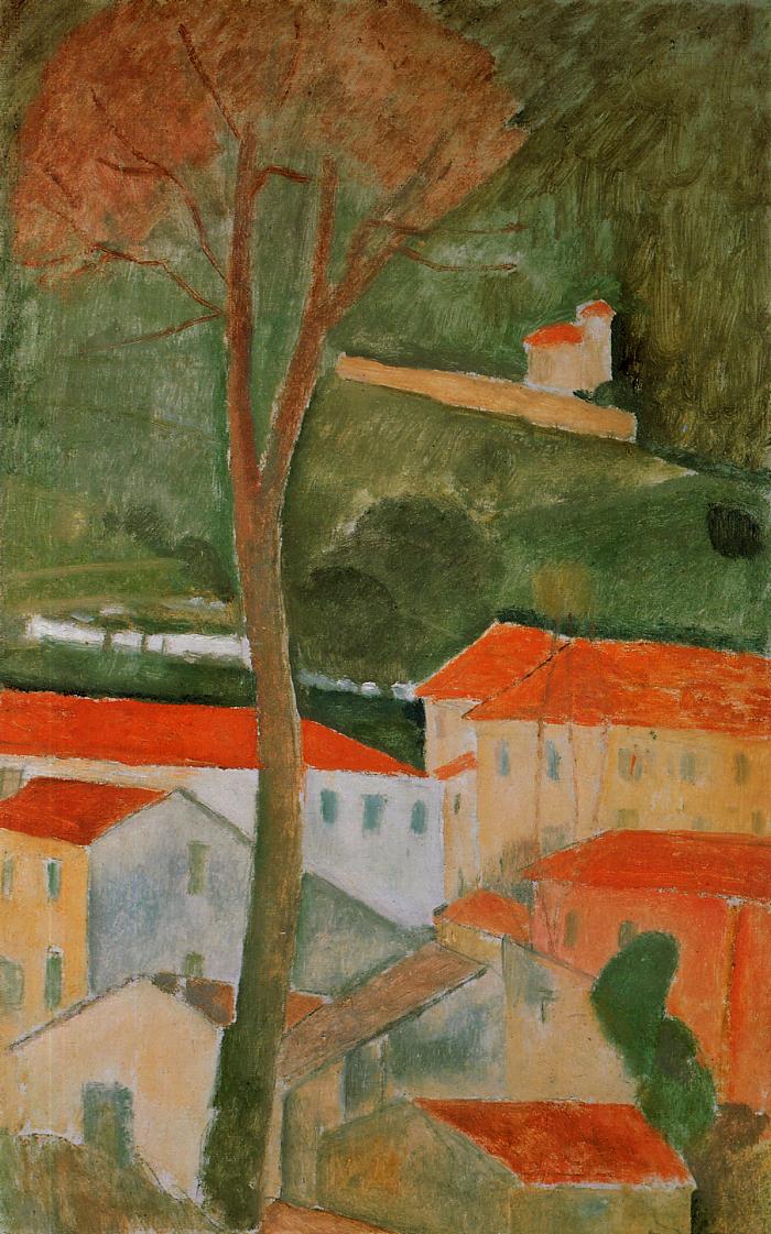 Amedeo Modigliani - Пейзаж, Южная Франция 1919