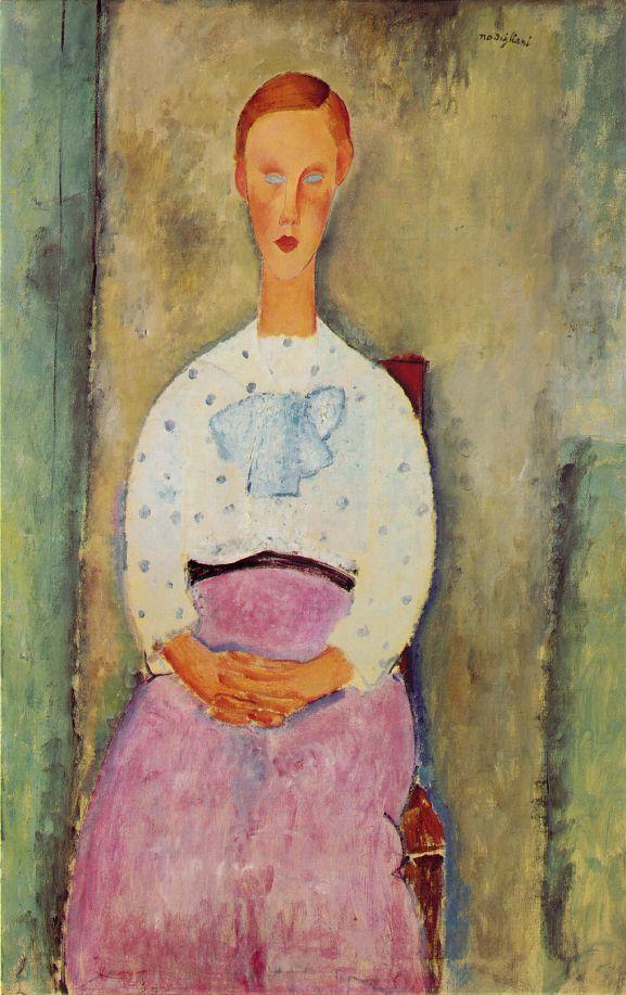 Amedeo Modigliani - Девушка в блузев горошек 1919 