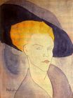 Amedeo Modigliani - Head of a Woman with a Hat 1907
