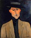 Amedeo Modigliani - Portrait of a Man with Hat. Jose Pacheco 1915