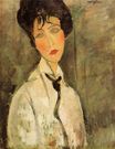 Амедео Модильяни - Портрет женщины в черном галстуке 1917