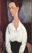 Amedeo Modigliani - Portrait of Lunia Czechowska in white blouse 1917