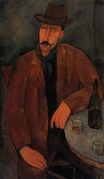 Amedeo Modigliani - Man with a Glass of Wine 1918