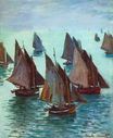 Клод Моне - Рыбацкие лодки, спокойное море 1868