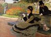 Клод Моне - Камилла Моне на садовой скамейке 1873