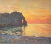Claude Monet - Etretat, Cliff of d`Aval, Sunset 1885