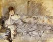 Берта Моризо - Молодая женщина в сером. Лежащая 1879