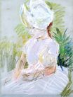 Берта Моризо - Маленькая девочка в белом чепчике 1885