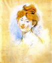 Берта Моризо - Голова рыжеволосой девушки 1888