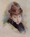 Берта Моризо - Молодая женщина в шляпе. Генриетта Патте 1891