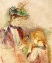 Берта Моризо - Молодая женщина и ребенок, Деревенская улица 1894