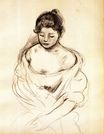 Берта Моризо - Девушка с обнаженными плечами, сидящая 1894