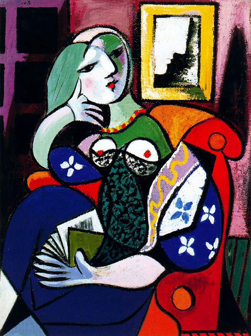 Пабло Пикассо - Женщина с книгой 1932 | Кубизм, Сюрреализм,  Постимпрессионизм | ArtsViewer.com