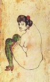 Женщина с зелеными чулками 1902