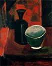 Пабло Пикассо - Зеленая чаша и черная бутылка 1908