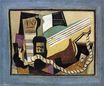 Partition, bottle of port, guitar, playing cards 1917