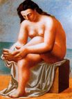 Пабло Пикассо - Сидящая обнаженная вытирает ноги 1921