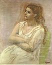Сидящая женщина со сложенными руками. Сара Мерфи 1923