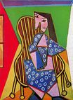 Пабло Пикассо - Женщина в полосатом кресле 1941
