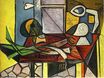 Пабло Пикассо - Череп и лук-порей 1945
