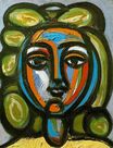 Пабло Пикассо - Портрет женщины с зелеными завитками 1946