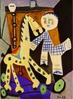Пабло Пикассо - Клоду, два года и его любимая лошадка 1949