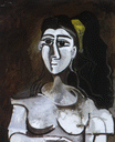 Бюст женщины с желтой лентой. Жаклин 1962