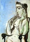 Пабло Пикассо - Обнаженная женщина сидя в кресле 1964