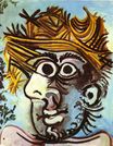 Пабло Пикассо - Портрет человека в соломенной шляпе 1971