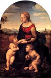 Рафаэль Санти - Мадонна с Младенцем и маленьким Иоанном Крестителем в пейзаже. Прекрасная Садовница 1507