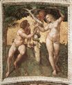 Рафаэль Санти - Станца делла Сеньятура, Роспись потолка, фрагмент - Адам и Ева. Грехопадение 1508-1511