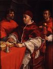 Рафаэль Санти - Папа Лев X с кардиналами Джулио Медичи и Луиджи Росси 1518