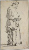 Рембрандт ван Рейн - Стоящий нищий повернулся направо 1628-1629
