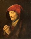 Рембрандт ван Рейн - Старая женщина в молитве 1629-1630