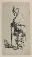 Рембрандт ван Рейн - Нищий, сидящий в профиль слева 1630
