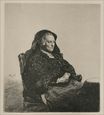 Рембрандт ван Рейн - Мать Рембрандта, сидящая, глядя вправо 1631