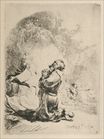 Рембрандт ван Рейн - Святой Иероним молится на коленях 1632