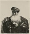 Рембрандт ван Рейн - Старик с бородой и белой меховой шапкой 1632