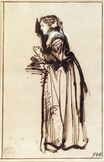 Рембрандт ван Рейн - Женщина, стоящая с поднятыми руками 1633