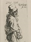 Рембрандт ван Рейн - Нищий и сопутствующая часть, повернута вправо 1634