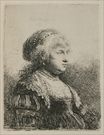 Рембрандт ван Рейн - Жена Рембрандта с жемчугом в ее волосах 1634