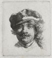Рембрандт ван Рейн - Автопортрет с мягкой шляпой, только голова 1634