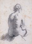 Рембрандт ван Рейн - Этюд вид обнаженной женщины со спины 1634