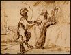Рембрандт ван Рейн - Сатана искушает Христа превратить камни в хлеб 1635-1640