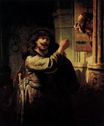 Рембрандт ван Рейн - Самсон угрожает тестю 1635