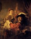 Рембрандт ван Рейн - Блудный сын в таверне. Автопортрет с Саскией на коленях 1635
