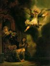 Рембрандт ван Рейн - Архангел Рафаил, покидающий семейство Товии 1637